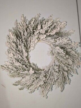 Artificial Frosted White Wreath 11"
